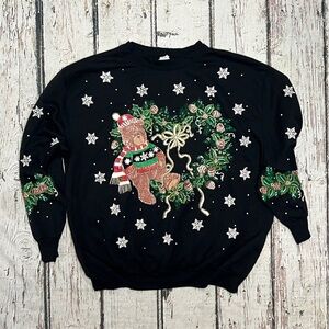 Vintage Holiday Time Christmas Ugly Sweater Party 1980s Crewneck Sweatshirt